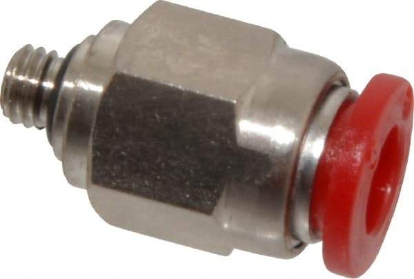 Norgren - 6mm Tube OD, M5 Metric Brass Push-to-Connect Tube Union - Tube to Tube Connection, 150 Max psi, Nitrile O-Ring, 0 to 175°F Working Temp - Eagle Tool & Supply