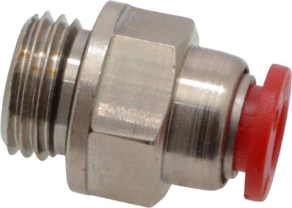 Norgren - 6mm Tube OD, 1/4 BSPP Brass Push-to-Connect Tube Male Connector - Tube to Male BSPP Connection, 150 Max psi, Nitrile O-Ring, 0 to 175°F Working Temp - Eagle Tool & Supply