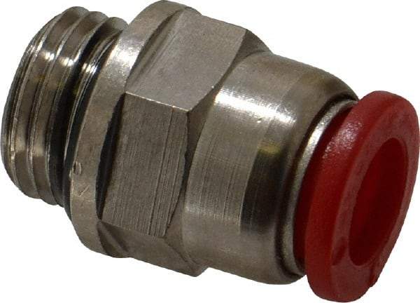 Norgren - 8mm Tube OD, 1/4 BSPP Brass Push-to-Connect Tube Male Connector - Tube to Male BSPP Connection, 150 Max psi, Nitrile O-Ring, 0 to 175°F Working Temp - Eagle Tool & Supply