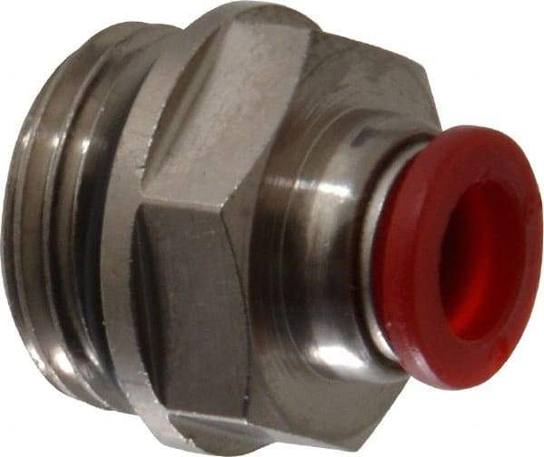 Norgren - 8mm Tube OD, 1/2 BSPP Brass Push-to-Connect Tube Male Connector - Tube to Male BSPP Connection, 150 Max psi, Nitrile O-Ring, 0 to 175°F Working Temp - Eagle Tool & Supply