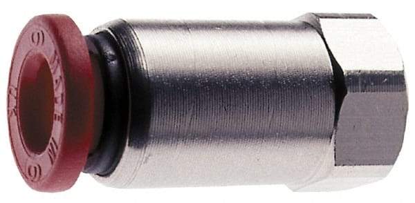 Norgren - 8mm Tube OD, 1/8 BSPP Brass Push-to-Connect Tube Female Connector - Tube to Female BSPP Connection, 150 Max psi, Nitrile O-Ring, 0 to 175°F Working Temp - Eagle Tool & Supply