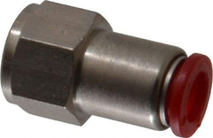 Norgren - 8mm Tube OD, 1/4 BSPP Brass Push-to-Connect Tube Female Connector - Tube to Female BSPP Connection, 150 Max psi, Nitrile O-Ring, 0 to 175°F Working Temp - Eagle Tool & Supply