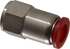 Norgren - 10mm Tube OD, 1/4 BSPP Brass Push-to-Connect Tube Female Connector - Tube to Female BSPP Connection, 150 Max psi, Nitrile O-Ring, 0 to 175°F Working Temp - Eagle Tool & Supply