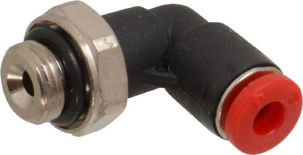 Norgren - 4mm Tube OD, 1/8 BSPP Brass Push-to-Connect Tube Male Swivel Elbow - Tube to Male BSPP Connection, 150 Max psi, Nitrile O-Ring, 0 to 175°F Working Temp - Eagle Tool & Supply