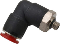 Norgren - 6mm Tube OD, M5 Metric Brass Push-to-Connect Tube Male Swivel Elbow - Tube to Metric Thread Connection, 150 Max psi, Nitrile O-Ring, 0 to 175°F Working Temp - Eagle Tool & Supply