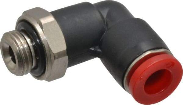 Norgren - 6mm Tube OD, 1/8 BSPP Brass Push-to-Connect Tube Male Swivel Elbow - Tube to Male BSPP Connection, 150 Max psi, Nitrile O-Ring, 0 to 175°F Working Temp - Eagle Tool & Supply
