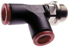 Norgren - 6mm Tube OD, 1/4 BSPP Brass Push-to-Connect Tube Male Swivel Run Tee - Tube to Male BSPP Connection, 150 Max psi, Nitrile O-Ring, 0 to 175°F Working Temp - Eagle Tool & Supply