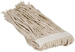 PRO-SOURCE - 1-1/4" White Head Band, X-Small Cotton Cut End Mop Head - 4 Ply, Clamp Jaw Connection, Use for Stripping/Finishing - Eagle Tool & Supply