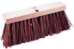 PRO-SOURCE - 14" Rough Surface Palmyra Push Broom - 6-1/4" Bristle Length, Wood Block, Tapered Handle Connection, Handle Sold Separately - Eagle Tool & Supply