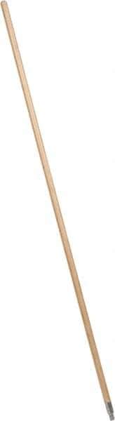 PRO-SOURCE - 60 x 15/16" Wood Handle for Push Brooms - Threaded Connection, Tan - Eagle Tool & Supply