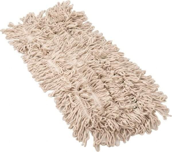 PRO-SOURCE - 24" Long x 5" Wide Yarn Blend Dust Mop Head - Snap-On, White, Looped Head, Launderable - Eagle Tool & Supply