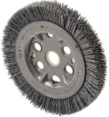 Anderson - 4-1/4" OD, 5/8" Arbor Hole, Crimped Nylon Wheel Brush - 7/16" Face Width - Eagle Tool & Supply