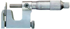 Value Collection - 25 to 50 mm Range, Carbide Face, Satin Chrome Coated, Mechanical Multi Anvil Micrometer - Friction Thimble, 0.01 mm Graduation, 0.0001 Inch Accuracy - Eagle Tool & Supply