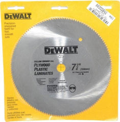 DeWALT - 7-1/4" Diam, 5/8" Arbor Hole Diam, 140 Tooth Wet & Dry Cut Saw Blade - Steel, Smooth Action, Standard Round Arbor - Eagle Tool & Supply