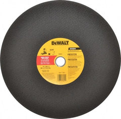 DeWALT - 14" Aluminum Oxide Cutoff Wheel - 7/64" Thick, 1" Arbor, 4,300 Max RPM, Use with Stationary Tools - Eagle Tool & Supply