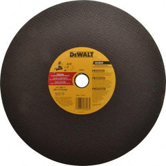 DeWALT - 14" Aluminum Oxide Cutoff Wheel - 7/64" Thick, 1" Arbor, 5,000 Max RPM, Use with Stationary Tools - Eagle Tool & Supply