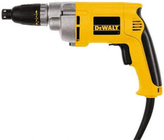 DeWALT - Pistol Grip Handle, 2,500 RPM, 132 In/Lb Torque, Electric Screwdriver - 1/4" Bit Holder, 110 Volts, 6.5 Amps - Eagle Tool & Supply