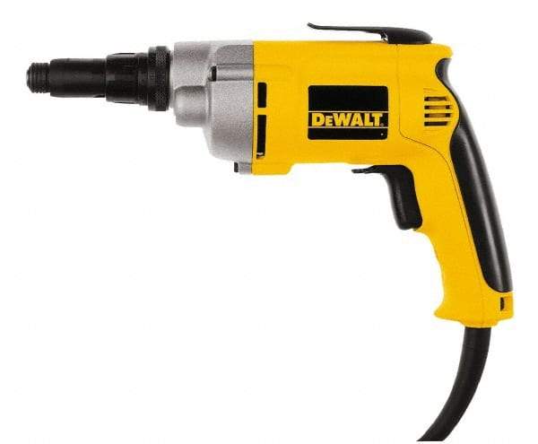 DeWALT - Pistol Grip Handle, 2,500 RPM, 132 In/Lb Torque, Electric Screwdriver - 1/4" Bit Holder, 120 Volts, 6.5 Amps - Eagle Tool & Supply