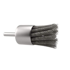 Anderson - 1-1/8" Brush Diam, Knotted, End Brush - 1/4" Diam Shank, 22,000 Max RPM - Eagle Tool & Supply