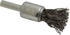 Anderson - 1/2" Brush Diam, Crimped, End Brush - 1/4" Diam Shank, 25,000 Max RPM - Eagle Tool & Supply