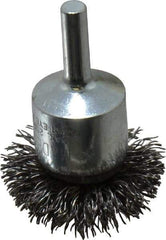Anderson - 1-1/2" Brush Diam, Crimped, Flared End Brush - 1/4" Diam Shank, 20,000 Max RPM - Eagle Tool & Supply