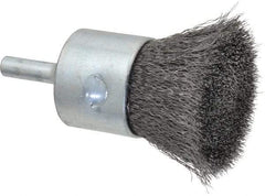 Anderson - 1" Brush Diam, Crimped, End Brush - 1/4" Diam Shank, 22,000 Max RPM - Eagle Tool & Supply