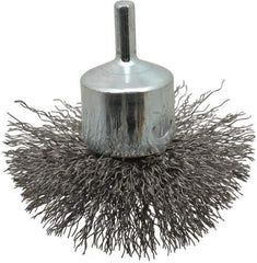 Anderson - 3" Brush Diam, Crimped, Flared End Brush - 1/4" Diam Shank, 16,000 Max RPM - Eagle Tool & Supply
