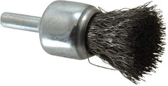 Anderson - 3/4" Brush Diam, Crimped, End Brush - 1/4" Diam Shank, 22,000 Max RPM - Eagle Tool & Supply