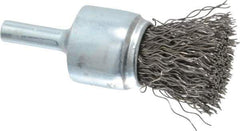 Anderson - 3/4" Brush Diam, Crimped, End Brush - 1/4" Diam Shank, 22,000 Max RPM - Eagle Tool & Supply