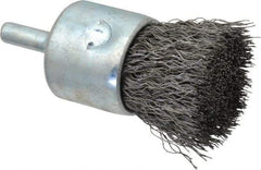 Anderson - 1" Brush Diam, Crimped, End Brush - 1/4" Diam Shank, 22,000 Max RPM - Eagle Tool & Supply
