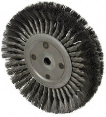 Anderson - 10" OD, 3/4" Arbor Hole, Knotted Steel Wheel Brush - 11/16" Face Width, 2-1/4" Trim Length, 0.014" Filament Diam, 4,500 RPM - Eagle Tool & Supply