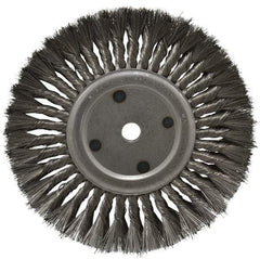 Anderson - 10" OD, 3/4" Arbor Hole, Knotted Steel Wheel Brush - 11/16" Face Width, 2-1/4" Trim Length, 0.016" Filament Diam, 4,500 RPM - Eagle Tool & Supply