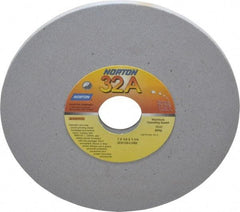 Norton - 7" Diam x 1-1/4" Hole x 1/4" Thick, L Hardness, 120 Grit Surface Grinding Wheel - Aluminum Oxide, Type 1, Fine Grade, 3,600 Max RPM, Vitrified Bond, No Recess - Eagle Tool & Supply