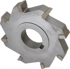 Made in USA - 4" Diam x 5/8" Width of Cut, 8 Teeth, Carbide Tipped Side Milling Cutter - Straight Teeth, Uncoated - Eagle Tool & Supply