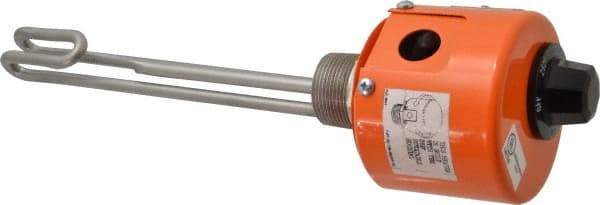 Value Collection - 1 Element, 9.06" Immersion Length, Standard Housing, Stainless Steel Pipe Plug Immersion Heater - 1 Phase, 240 Volt, 1,500 Watt, 68 Watts/Sq In, Stainless Steel Plug - Eagle Tool & Supply