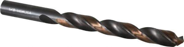 Michigan Drill - 1/2" 118° High Speed Steel Jobber Drill - Oxide/Gold Finish, Right Hand Cut, Spiral Flute, Straight Shank, 6" OAL, Split Point - Eagle Tool & Supply