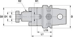 Kennametal - KM63UT Modular Connection 27mm Pilot Diam Shell Mill Holder - 40mm Flange to Nose End Projection, 48mm Nose Diam - Exact Industrial Supply