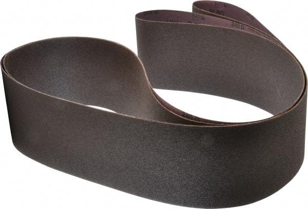 3M - 4" Wide x 132" OAL, 80 Grit, Aluminum Oxide Abrasive Belt - Aluminum Oxide, Medium, Coated, X Weighted Cloth Backing, Series 240D - Eagle Tool & Supply