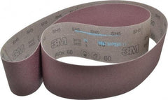 3M - 4" Wide x 80" OAL, 60 Grit, Aluminum Oxide Abrasive Belt - Aluminum Oxide, Medium, Coated, X Weighted Cloth Backing, Series 341D - Eagle Tool & Supply