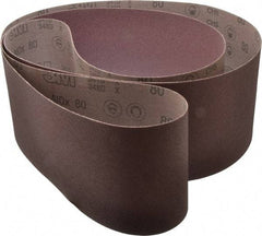 3M - 6" Wide x 108" OAL, 80 Grit, Aluminum Oxide Abrasive Belt - Aluminum Oxide, Medium, Coated, X Weighted Cloth Backing, Series 341D - Eagle Tool & Supply