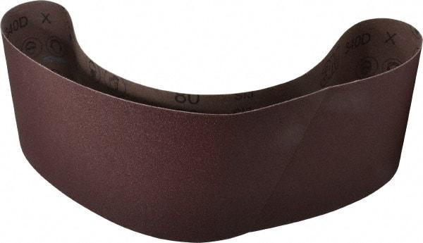 3M - 6" Wide x 48" OAL, 80 Grit, Aluminum Oxide Abrasive Belt - Aluminum Oxide, Medium, Coated, X Weighted Cloth Backing, Series 340D - Eagle Tool & Supply