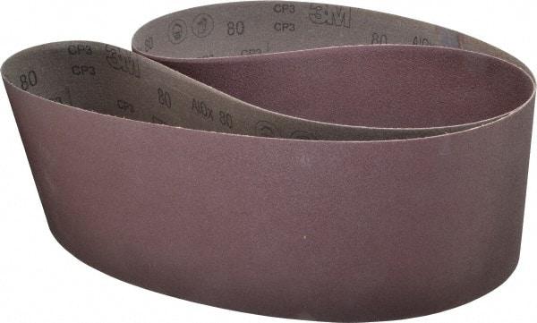 3M - 6" Wide x 79" OAL, 80 Grit, Aluminum Oxide Abrasive Belt - Aluminum Oxide, Medium, Coated, X Weighted Cloth Backing, Series 341D - Eagle Tool & Supply