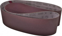 3M - 6" Wide x 89" OAL, 120 Grit, Aluminum Oxide Abrasive Belt - Aluminum Oxide, Fine, Coated, X Weighted Cloth Backing, Series 240D - Eagle Tool & Supply