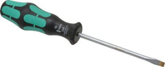 Wera - 198mm OAL Standard Slotted Screwdriver - Round Shank, Ergonomic Handle - Eagle Tool & Supply