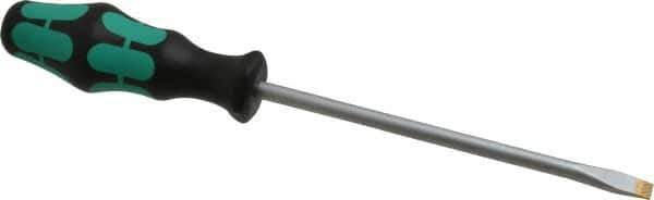Wera - 255mm OAL Standard Slotted Screwdriver - Round Shank, Ergonomic Handle - Eagle Tool & Supply