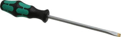 Wera - 255mm OAL Standard Slotted Screwdriver - Round Shank, Ergonomic Handle - Eagle Tool & Supply