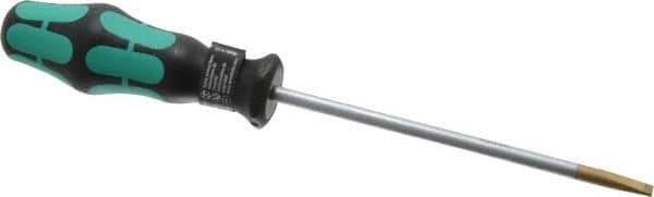 Wera - 223mm OAL Standard Slotted Screwdriver - Round Shank, Ergonomic Handle - Eagle Tool & Supply