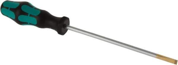 Wera - 248mm OAL Standard Slotted Screwdriver - Round Shank, Ergonomic Handle - Eagle Tool & Supply