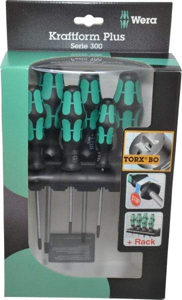 Wera - 6 Piece T10 to T40 Micro Handle Torx Driver Set - T10, T15, T20, T25, T30, T40 - Eagle Tool & Supply