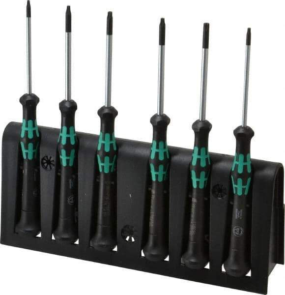 Wera - 6 Piece T7 to T20 Micro Handle Torx Driver Set - T7, T8, T9, T10, T15, T20 - Eagle Tool & Supply